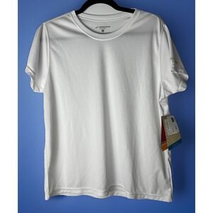 NEW  Brooks Equilibrium Technology Shirt Women Large White  Running Athletic Tee